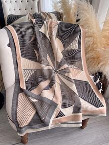 1pc Faux Cashmere Elegant Pattern Jacquard Warm Scarf For Women, Air Conditioning Room Blanket, Autumn/Winter Outdoor Travel Cold Protection Neck Warmer, Soft Decorative Scarf Shawl Dual-Use, Suitable For Daily Matching, First Choice For Gift Giving - Multicolor - View 2