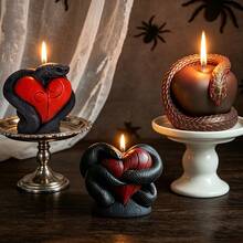 4pcs Halloween Heart & Snake Silicone Molds, Halloween Decorative Element Plaster Silicone Molds - White - View 4