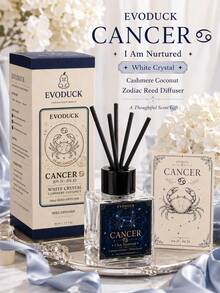 EVODUCK 1pc Smokeless Long Lasting Cancer Zodiac Crystal Reed Diffuser 50ml, Cashmere Coconut Fragrance Oil With White Crystal & 4 Fiber Reed Sticks, Flameless Scented Oil Diffuser For Bathroom Bedroom Vanity, Star Sign Gift For Her, Home Fragrance Decor - Mixed Fragrance - View 13