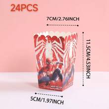 6pcs/12pcs/24pcs Anime Cartoon Theme Party Candy Boxes, Theme Party Gift Boxes, Candy And Cookie Boxes, Party Gift Bags, Party Gift Boxes, Suitable For Birthday Party, Candy And Popcorn Box Decoration, Applicable For Back To School Season Party, Holiday Essential Party Supplies - Multicolor - View 8
