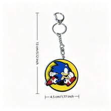 1pc/2pcs Gantungan Kunci Putar Sonic Game Over Logam Kartun Lucu Liontin Fidget Hadiah - MultiWarna - View 12
