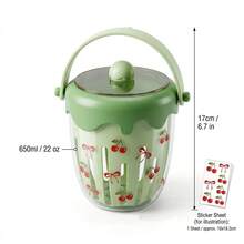 Plastic Food Storage Containers With Lids, Clear Double Layer Salad Container For Lunch, Travel Snack Containers With Handle And Fork, Fruit Storage Drain Basket, To Go Meal Prep Containers With Stickers For School Office - Multicolor - View 15