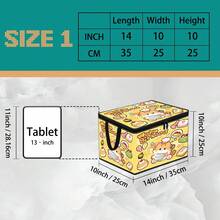 Multi-Size, Multi-Pattern Optional Food Cat Grooming Supplies Leopard Print Valentine's Day Heart & Text Foldable Storage Box, Zippered Handheld Storage Bin, Upgraded Fabric Large Capacity Organizer Box, Suitable For Wardrobe, Dormitory, Under Bed Storage, Organizing Clothes, Bedding, Toys, Miscellaneous Items, Home Moving Organization Storage Box - Multi-color - View 18