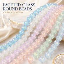 3pcs 8*10mm 2mm Hole Diameter Colorful Faceted Glass Spacer Beads, Handmade DIY Beaded Jewelry Making Materials Accessories Decorative Loose Beads For Bracelet Necklace Earrings - Colorful Faceted Glass Beads - View 7