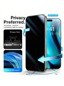 ZYSHI 6pcs Privacy Anti-Peeping Screen Protector, Black Anti-Peeping Tempered Glass Screen Protector, High Hardness, Anti-Peeping, Anti-Scratch, Anti-Drop, Waterproof, Anti-Fingerprint, Compatible With IPhone Ultra/18 Pro Max/18 Pro/18/17e/17 Pro Max/17 Pro/17 Air/17/16 Pro Max/16 Pro/16 Plus/16/15 Pro Max/15/14/13/12 And Other Models. - Clear - View 5