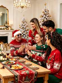 8/4/1pc Cute Christmas Wooden Coasters,Suitable For Christmas Table Decor,Furniture Coasters,Beverage Coasters,Wine Coasters,Christmas Gifts,Christmas Decorations,Christmas & Holiday Decor,Kitchen Heat-Resistant Coasters,Christmas Housewarming Gift - Multicolor - View 4