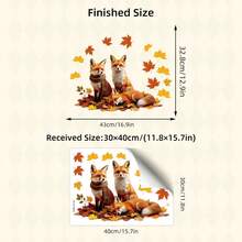 1/2 Sheets Fall Woodland Animals Window Clings, Cute Squirrel Fox Maple Leaf Static Decals, Double-Sided Reusable Thanksgiving Nursery Room Decor - Multicolor - View 14