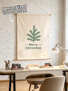 1pc Custom Logo Banner Vertical Business Sign,Personalized Your Logo/Text Hanging Fabric Banner,Market Display, Pop Up Shop Branding,Vendor Booth - Multicolor - View 1