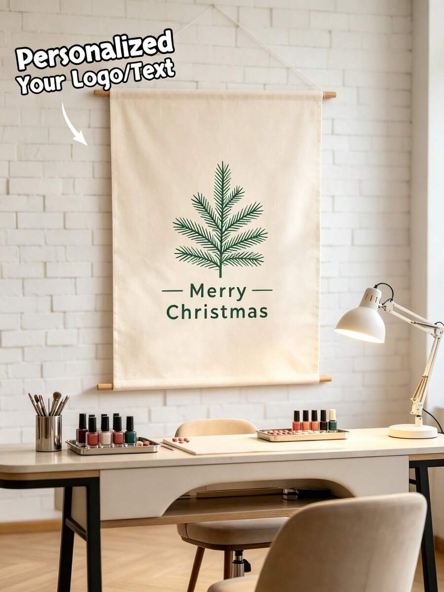 1pc Custom Logo Banner Vertical Business Sign,Personalized Your Logo/Text Hanging Fabric Banner,Market Display, Pop Up Shop Branding,Vendor Booth - Multicolor - View 1