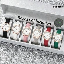 Minimalist Women's Quartz Watch, Elegant & Personalized Suitable For Students, Digital Dial Watch With Comfortable PU Strap, Perfect For Wedding Gift, Bridesmaid Gift, Mother's Day Gift, And Daily Wear, Packaging Box Not Included - Multicolor - View 10