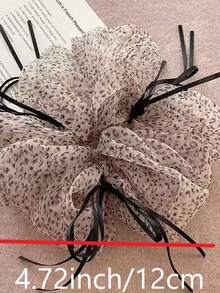 Leopard-Print Mesh Bow Hair Band, Korean Retro Ponytail Clip, Suitable For Low Ponytail Messy Bun, Fashionable Ins Style Female Hair Accessories. - Multicolor - View 7