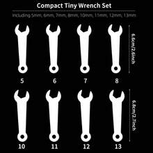 8PCS Small Wrench Set With End Hole, Includes 5mm, 6mm, 7mm, 8mm, 10mm, 11mm, 12mm, 13mm 8 Sizes, Suitable For Precision Operation - 8pcs - View 4
