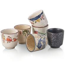 YOLIFE 4/6pcs 150ml Ceramic Tea Cup Set, Underglaze Craft, Japanese Style Tea Cup, Middle Eastern Coffee Cup, Espresso Cup, Suitable For Home Daily Use, Party Gathering, Guest Reception, Best Gift For Tea Lovers - Multicolor - View 11