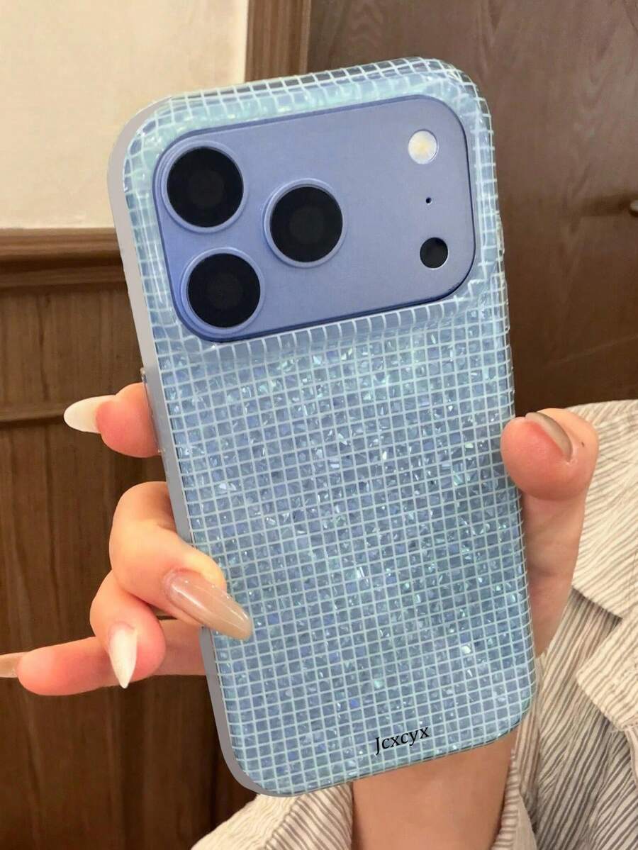 Fashionable Plaid Glitter Diamond Pattern Phone Case Compatible With IPhone 18 Pro Max 18Pro 17ProMax 17Pro 17 16 15 14 13 Pro Max Fashion Protective Soft Back Cover