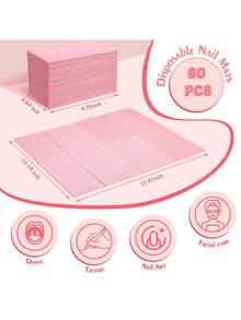 125pcs Waterproof Nail Art Table Mat, Disposable 3-Layer Foldable Nail Art Mat, Waterproof Nail Art Pad, Suitable For Nail Salon Practice - Pink - View 7