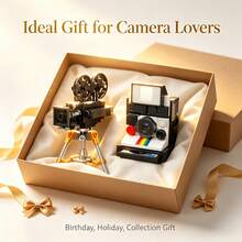 310-Piece Retro Camera Model Building Block Set, Retro Camera/Projector Desktop Ornament, ABS Material, Collectible Gift, Small-Piece Building Block Assembly, Suitable For Boys And Girls. - Multicolor - View 4