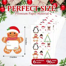 120pcs Christmas Gift Label Stickers, Christmas Gift Label Stickers, Self-Adhesive Christmas Name Label Stickers, Christmas Label Stickers For Gift Wrapping Envelopes Holiday Decoration - Multicolor - View 9