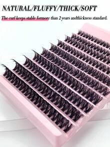 Dense Curly Soft Natural Synthetic Eyelash Extensions, Fluffy 3D Effect Lashes, Suitable For Light Makeup/Heavy Makeup, Daily Wear, Events And Other Occasions. Eyelash Clusters, Eyelash Clusters, Single Eyelashes, False Eyelashes, False Eyelashes - View 5