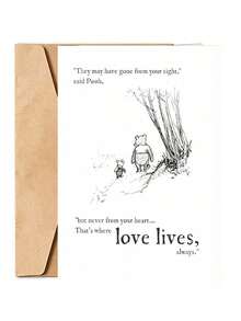 1 Sympathy Card - Winnie And Piglet Loss & Remembrance - Forever In Our Hearts - Deeply Sorry For Your Loss, Missing You, Mourning (Heart Shape) - Multicolor - View 6
