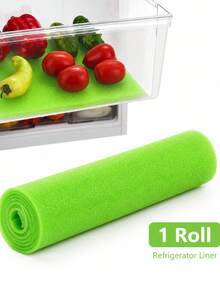 1 Roll Green/Yellow/Blue Refrigerator Fruit & Vegetable Drainage Mat, Anti-Mold Filter Sponge Pad, Refrigerator Fresh-Keeping Drawer Liner, Kitchen Drainage Tray Mat, Fruit & Vegetable Freshness Extension Liner - 1PC - View 13