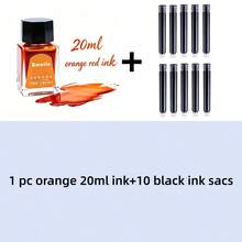 shi sheng 20ML Multi-Color Non-Carbon Ink For Fountain Pen. Non-Blocking Ink For Artistic Hand-Drawing. Smooth Writing In Black, Red, Blue, Etc. - 20ml Non-carbon Ink + 10 Black Ink Cartridges - View 14