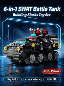 SWAT Tactical Armored Assault Vehicle Building Blocks Set, Military Armored Car DIY Bricks Model, Assembly Toy, Desktop Display Ornament, Gift Box Included,Birthday Gift For Ages 6+ Boys & Teens - Multicolor - View 5