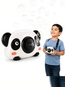Juguete  Panda Maquina De Burbujas Forma Cámara Fotográfica con Música Automática para Niños - Multicolor - Ver 10
