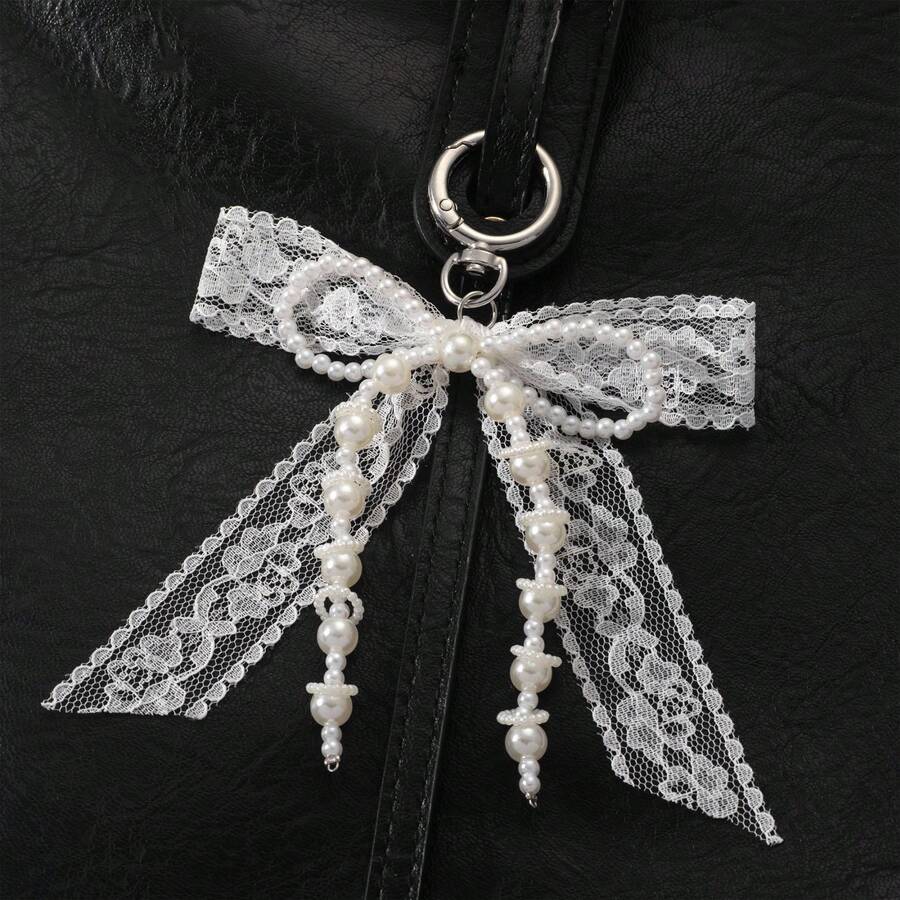European And American Cross-Border Style Niche Plastic Lace Bow Hanging Decor, Fashionable High-End Texture Bag And Car Key Chain Pendant - Multicolor - View 1