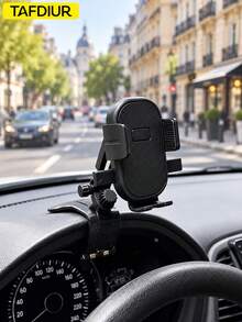 TAFDIUR 1 buah Dudukan Ponsel Mobil Dashboard Panel Ganda Cermin Hitam/Bertekstur Bahan ABS, Stabil & Anti-Guncang, Pemasangan Mudah, Dapat Diputar Horizontal/Vertikal Tanpa Menghalangi Pandangan Pengemudi, Cocok untuk Navigasi/Musik/Panggilan Telepon dll. - A66 - View 9