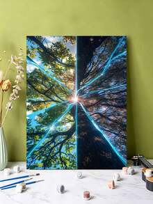 DIY Surreal Neon Energy Tree (Frameless Or Framed 8x12 / 16x20 Inches) Paint By Numbers Kit(Acrylic) Arts & Crafts For Adult Beginners, Home Wall Decor, And Holiday Gifts For Creative Artistic Relaxation - Sets - View 5