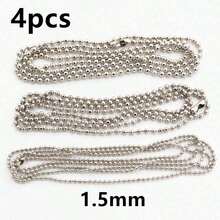 4pcs 1.5/2.0/2.4mm Diameter Ball Beads Chain With Connector DIY Necklace Jewelry Making Accessories - Iron Chains - View 21