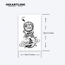 INKARTLINK 1PC Dreamy Space Patch Bear Temporary Tattoo Sticker, Waterproof Body Art Tattoo Sticker, Lasts 2-5 Days, Water Transfer Colorful Tattoo Sticker, Suitable For Men And Women, Essential For People, Party Decoration, Holiday Celebration Body Decoration - Black - View 5