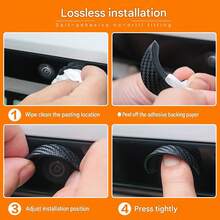 2/4pcs Rear Camera Rain Cover, Curved Black PVC Sunshade, Adhesive Backing Outdoor Parking Rearview Lens Protector, Car Reverse Rain Guard, Black PVC Self-Adhesive Waterproof Cover - A - View 9