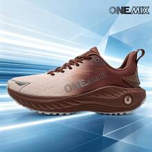 ONEMIX Fashion Sports Casual Running Shoes, Comfortable Shock Absorption, Low-Top Thick Sole, Anti-Slip, Wear-Resistant - Wild Brown - View 3