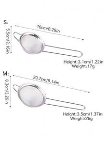 5pcs Stainless Steel Fine‑Mesh Strainer Set, Multi‑Size Metal Sieve Colander With Long Handle, Food‑ Fine Mesh Filter For Flour Sifting, Straining Juice Noodles, Baking Cooking Kitchen Gadget, Durable Easy‑To‑Clean Home Cooking Tool[4/3/2/1pc] - Multicolor - View 9