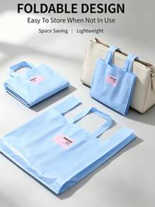 1/3pcs Blue Thick Frosted Plastic Shopping Bags, Suitable For Clothing Stores, Shopping Malls, Supermarkets And Gift Bags Christmas Gift Bags Party Bags - Baby Blue - View 8