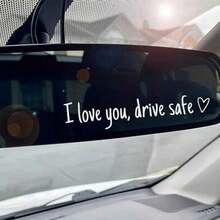 2pcs I Love You Drive Mirror Decal, Rearview Mirror Car Decals For Women, Vinyl Decal - A - View 6