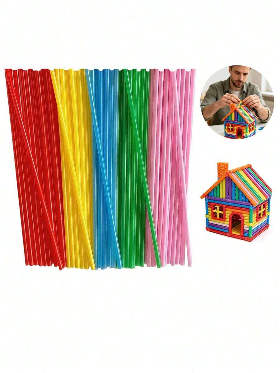 100pcs Handmade Woven Straw Set, Weaving Shaping Tools, Creative Shaping & Kitchen Practical Tools, Handmade Enthusiast Shaping Woven Straw - Multicolor - View 1