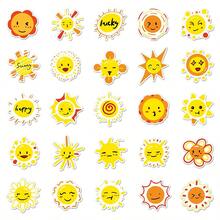 50pcs Cute Cartoon Sun Vinyl Stickers - Reusable, Colorful -Style Decals For Laptops, Water Bottles, Skateboards & More - Perfect For Birthday Party Favors, Funny Stickers - Multicolor - View 6