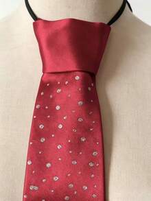 1set Burgundy Satin Detachable Petal Sleeve Cuffs And Rhinestone Decor Neck Tie Set Elegant Accessory For Evening Prom Wedding Party Formal Cosplay - A - View 7