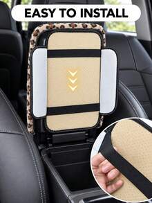 ROSEKEY 1pc Leopard Print Plush Car Center Console Armrest Cover, Soft Fuzzy Armrest Cushion Protector With 2 Side Storage Pockets, Universal Anti-Slip Auto Interior Organizer For Cars SUVs Trucks, Car Accessories For Women. - Armrest Pads - View 8