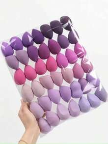 3/5/10/15/20/30/50pcs Random Color & Shape Makeup Sponges, Suitable For Liquid, Cream And Powder Foundation, Multi-Color Latex-Free Wet & Dry Use Makeup Eggs, Fit All Skin Types - Multicolor - View 1