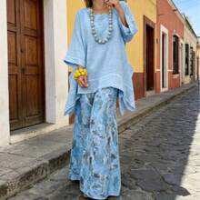 Women Two-Piece Outfits - Sky Blue - View 5