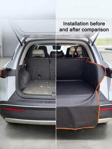 1PC Waterproof Car Trunk Protector Mat, Universal Pet Seat Cover, Durable Anti-Scratch Waterproof Pet Supplies, Suitable For Luxury Cars, Family Cars, SUVs, Pickups And Trucks - Black - View 5