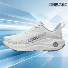 ONEMIX 時尚運動休閒跑步鞋,舒適緩震,低筒厚底,防滑耐磨,白色 - 海浪白 - 查看 12