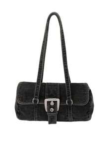 Tas jinjing model retro dengan detail penutup dan gesper, simpel dan modis, cocok untuk perjalanan sehari-hari, belanja, dan berlibur. - Hitam - View 7