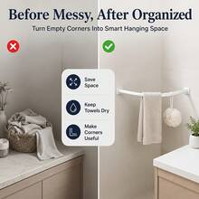 Curved Heavy Duty Wall Mounted Elegant Closet Rod Space-Saving Closet Storage Easy To Install Suitable For Entryway Closet Bathroom Closet Corner Multi-Functional Closet Storage Rod Mother's Day Christmas Halloween Gift - Multicolor - View 6