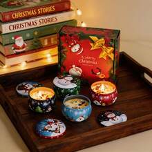 Bộ 4 nến thơm quà tặng Giáng Sinh, đồ trang trí nhà cửa Noel, quà tặng lễ hội hoàn hảo để trang trí nhà cửa - Nhiều màu - Xem 3