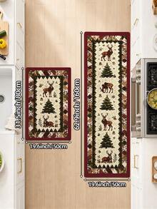 DAJIANG 1 buah Karpet Panjang Cetak 3D Natal, Cocok untuk Kamar Mandi, Dapur, Luar Ruangan, Lorong, Kamar Tidur, Ruang Tamu, Dapat Dicuci dengan Mesin, Mudah Dibersihkan, Alas Pintu Masuk Anti Selip, Aksesori Karpet Dekorasi Kamar Tidur - MultiWarna - View 17