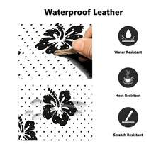 1pc White Black Polka Dots Hibiscus Flower PU Leather Desk Mat, Large Extended Waterproof Non-Slip Smooth Mouse Pad, Floral Desk Pad Protector Writing Mat Easy Clean Stain Resistant For Office Home School Computer Laptop Desktop - View 8